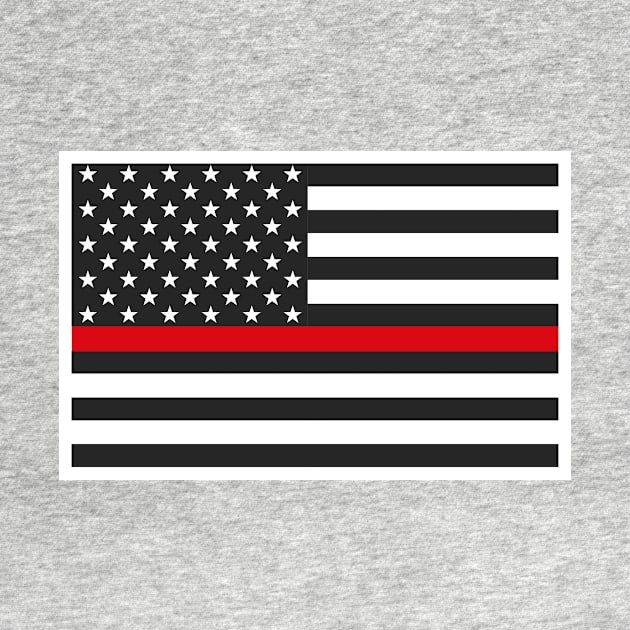 Firefighter Gifts, Thin Red Line Flag by 3QuartersToday